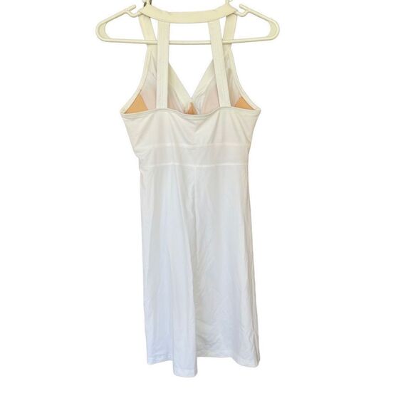 Athleta Womens White Sunfish Padded V Neck Tank Swim Dress Small - Picture 3 of 8